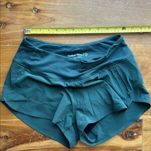 Outdoor Voices Green Athletic Shorts Lightweight Performance